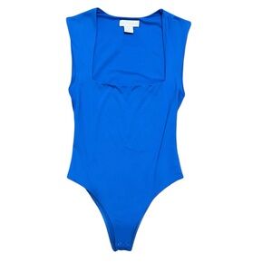 HOUSE OF HARLOW 1960 women’s square neck bodysuit in royal blue size small EUC